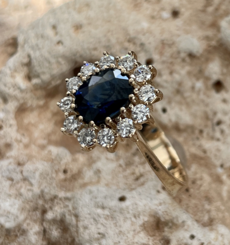 Saphir-Brillanten Ring 585GG